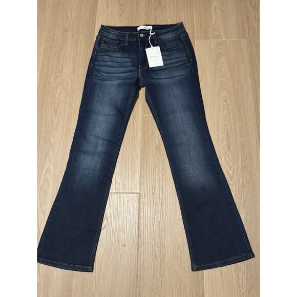 NEW KanCan Jeans Womens 30 Bootcut Stretch Denim Mid Rise Dark Wash - Picture 1 of 7